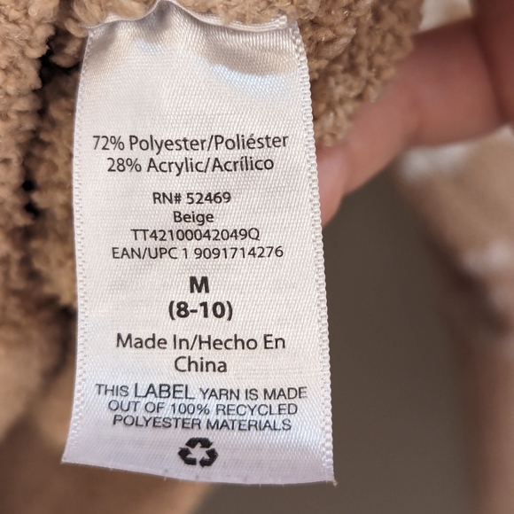 Time & Tru Quarter Zip Pullover Seater Beige Nordic Sz Medium - Picture 7 of 7